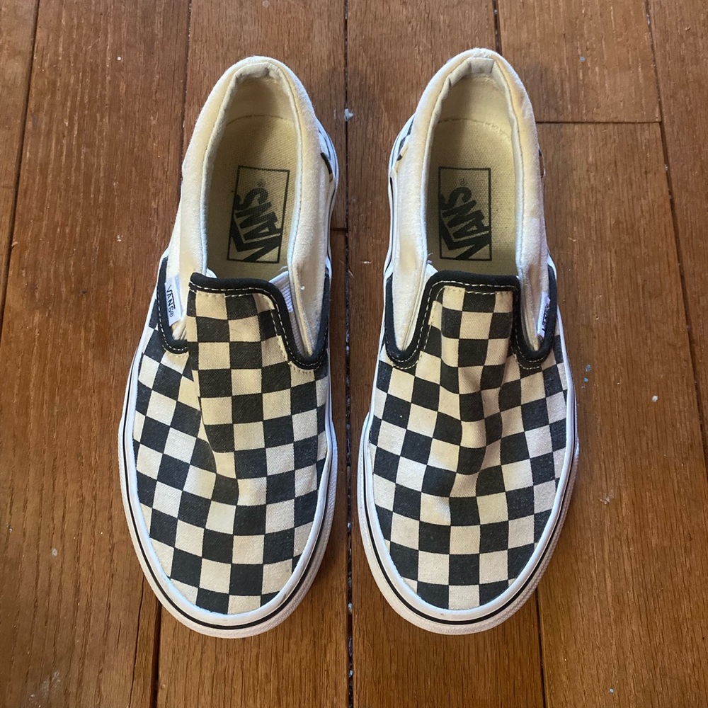 Black and white checkered vans, Mens size 4.5, Womens size 6.
